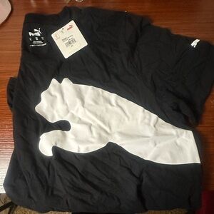 Puma Oversized Black Tee with White Tag Logo